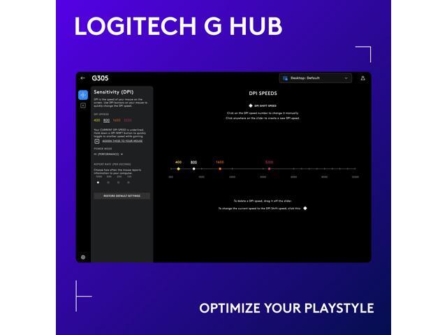 Logitech - G305 LIGHTSPEED Wireless Optical 6 Programmable Button Gaming Mouse with 12,000 DPI HERO Sensor - Wireless - Blue - image 5
