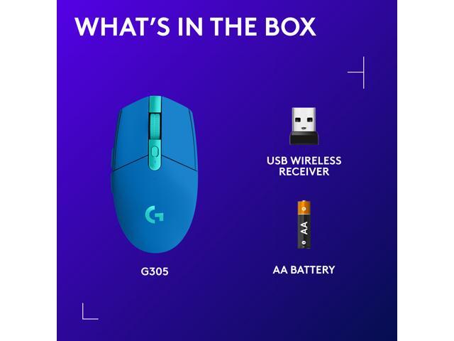 Logitech - G305 LIGHTSPEED Wireless Optical 6 Programmable Button Gaming Mouse with 12,000 DPI HERO Sensor - Wireless - Blue - image 9