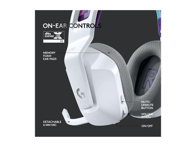 Logitech - G733 LIGHTSPEED Wireless Over-the-Ear Gaming Headset for PS4, Windows - White - image 7