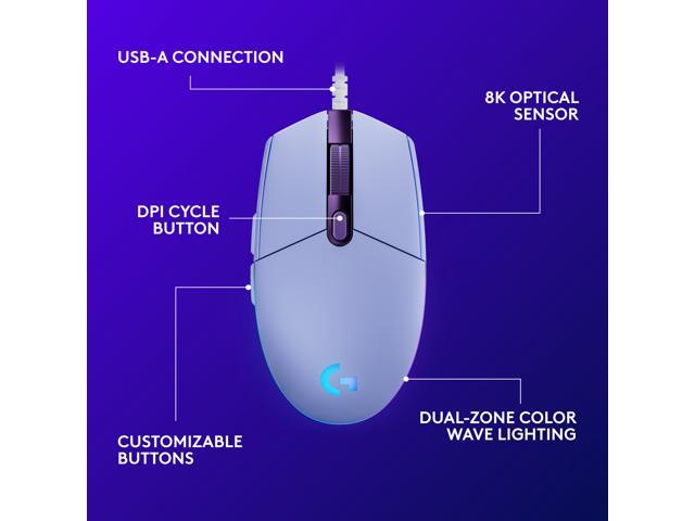 Logitech G G203 Lightsync Mouse Lilac - image 6