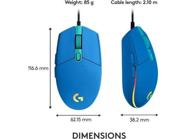 Logitech - G203 LIGHTSYNC Wired Optical Gaming Mouse with 8,000 DPI sensor - Wired - Blue - image 9