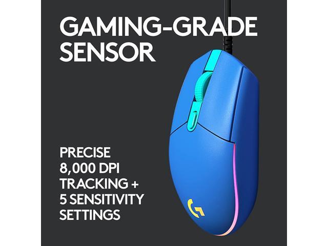 Logitech - G203 LIGHTSYNC Wired Optical Gaming Mouse with 8,000 DPI sensor - Wired - Blue - image 4