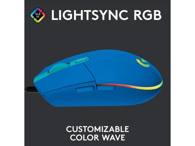 Logitech - G203 LIGHTSYNC Wired Optical Gaming Mouse with 8,000 DPI sensor - Wired - Blue - image 3