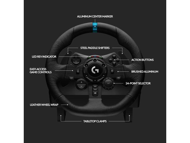 Logitech - G923 Racing Wheel and Pedals for PS5, PS4 and Windows - Black - image 8