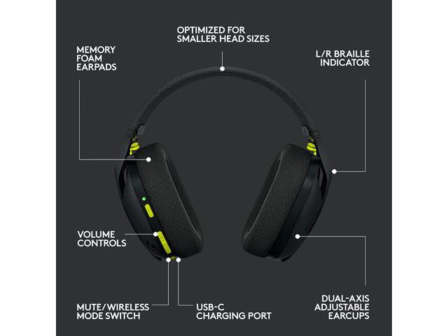 Logitech - G435 Wireless Over-the-Ear Gaming Headset for PC, PlayStation 5, or PlayStation 4, Nintendo Switch - Black - image 9