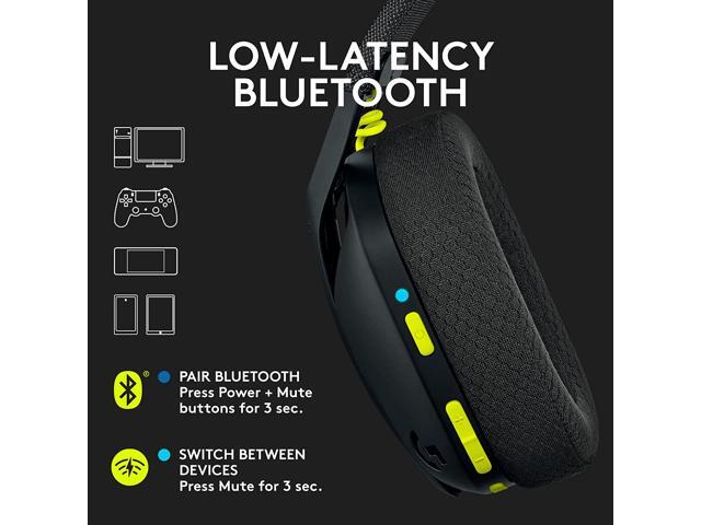 Logitech - G435 Wireless Over-the-Ear Gaming Headset for PC, PlayStation 5, or PlayStation 4, Nintendo Switch - Black - image 4