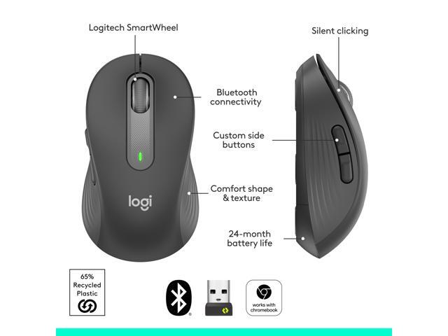 Logitech - Signature M650 L Full-size Wireless Optical Scroll Mouse with Silent Clicks - Wireless - Graphite - image 7
