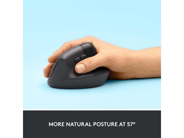 Logitech - Lift Vertical Wireless Optical Ergonomic Mouse with 4 Customizable Buttons - Wireless - Graphite - image 4