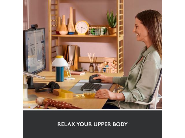 Logitech - Lift Vertical Wireless Optical Ergonomic Mouse with 4 Customizable Buttons - Wireless - Graphite - image 5