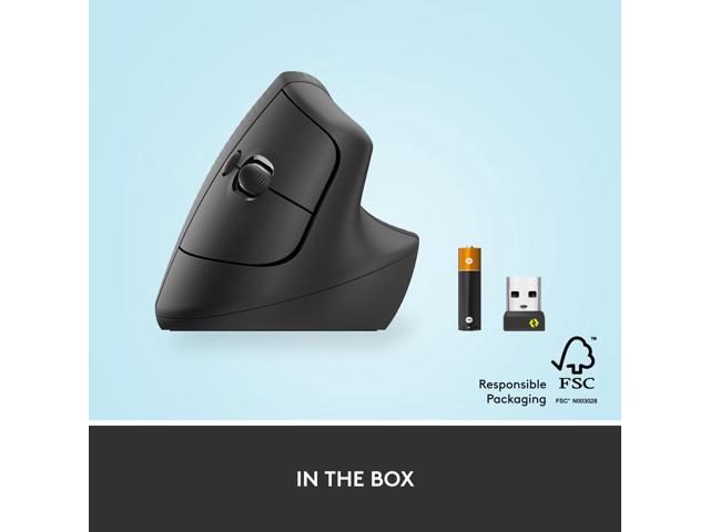 Logitech - Lift Vertical Wireless Optical Ergonomic Mouse with 4 Customizable Buttons - Wireless - Graphite - image 10