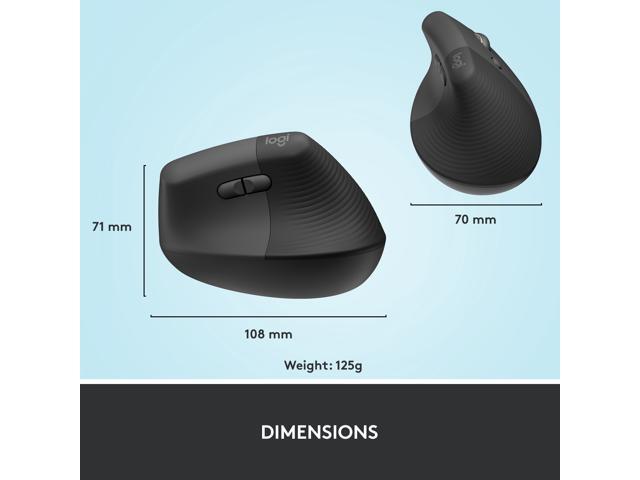 Logitech - Lift Vertical Wireless Optical Ergonomic Mouse with 4 Customizable Buttons - Wireless - Graphite - image 8