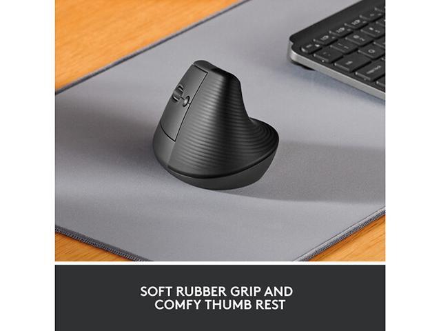 Logitech Lift Left Vertical Ergonomic Mouse, Left-handed, Wireless, Bluetooth or Logi Bolt USB, Quiet clicks, 4 buttons, compatible with...