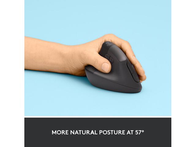 Logitech Lift Left Vertical Ergonomic Mouse, Left-handed, Wireless, Bluetooth or Logi Bolt USB, Quiet clicks, 4 buttons, compatible with...
