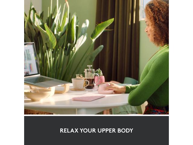 Logitech - Lift Vertical Wireless Optical Ergonomic Mouse with 4 Customizable Buttons - Wireless - Rose - image 3