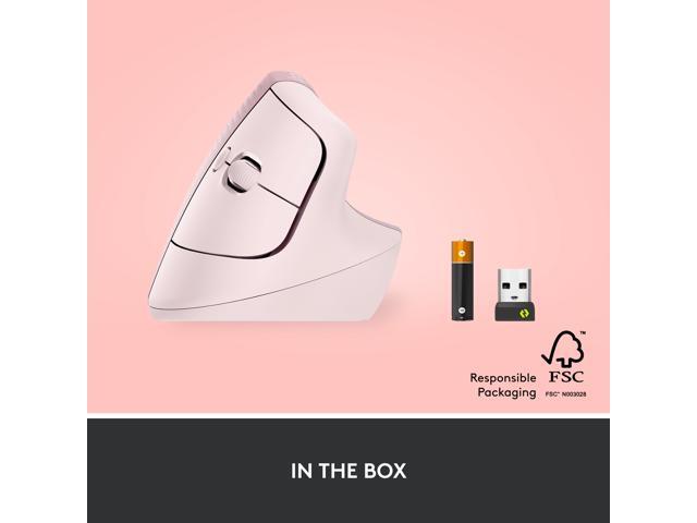 Logitech - Lift Vertical Wireless Optical Ergonomic Mouse with 4 Customizable Buttons - Wireless - Rose - image 10