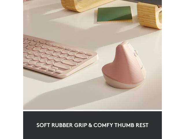 Logitech - Lift Vertical Wireless Optical Ergonomic Mouse with 4 Customizable Buttons - Wireless - Rose - image 4