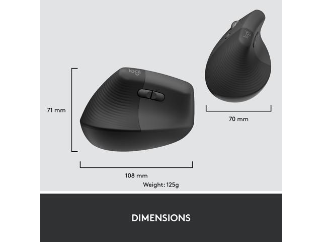Logitech - Lift for Business Vertical Ergonomic Left Handed Wireless Mouse - Wireless - Graphite - image 8