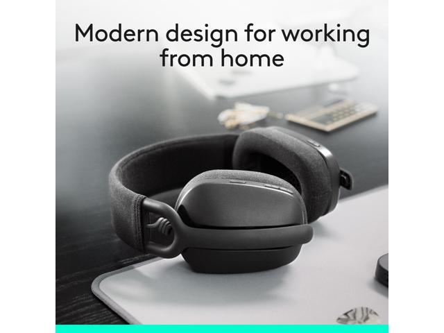 Logitech - Zone Vibe 100 Wireless Bluetooth Over-the-Ear Headphones with Noise-Cancelling Microphone - Graphite - image 2