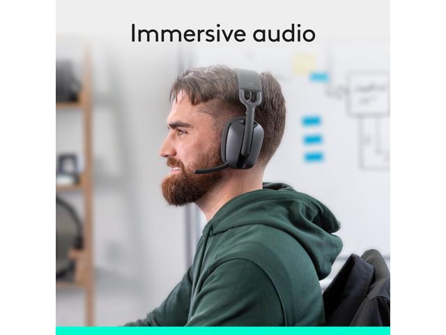 Logitech - Zone Vibe 100 Wireless Bluetooth Over-the-Ear Headphones with Noise-Cancelling Microphone - Graphite - image 4