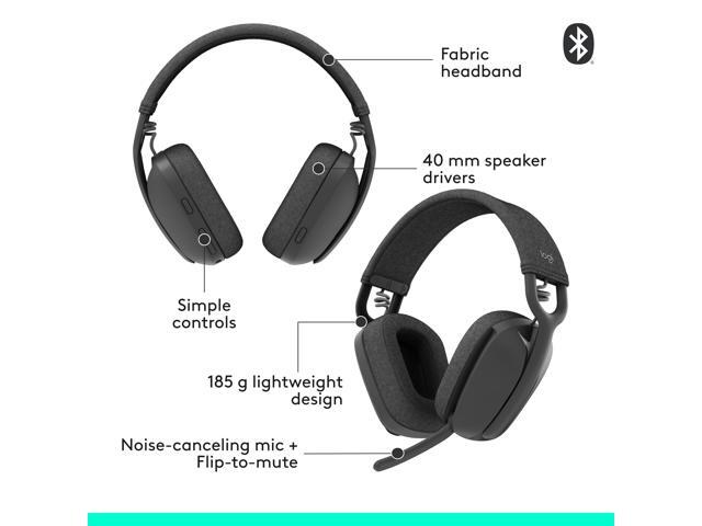 Logitech - Zone Vibe 100 Wireless Bluetooth Over-the-Ear Headphones with Noise-Cancelling Microphone - Graphite - image 6