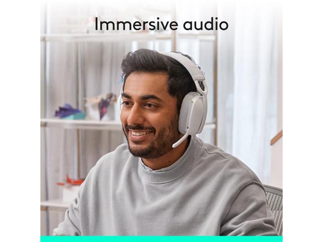 Logitech Zone Vibe 100 Lightweight Wireless Over Ear Headphones with Noise Canceling Microphone, Advanced Multipoint Bluetooth Headset, Works with...