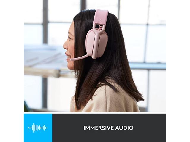Logitech Zone Vibe 100 Lightweight Wireless Over Ear Headphones with Noise Canceling Microphone, Advanced Multipoint Bluetooth Headset, Works with...