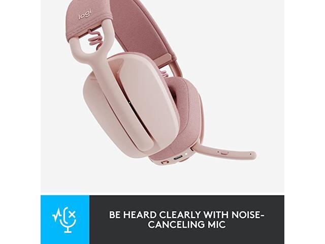 Logitech Zone Vibe 100 Lightweight Wireless Over Ear Headphones with Noise Canceling Microphone, Advanced Multipoint Bluetooth Headset, Works with...