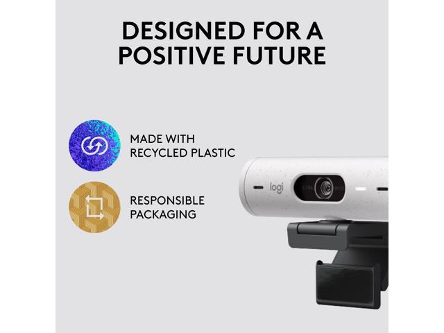 Logitech Brio 500 Full HD Webcam with Auto Light Correction,Show Mode, Dual Noise Reduction Mics, Webcam Privacy Cover, Works with Microsoft Teams,...