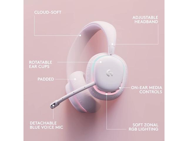 Logitech - G735 Aurora Collection Wireless Over-the-Ear Gaming Headset for Windows, Mobile - White Mist - image 6