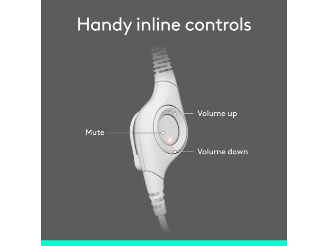 Logitech - H390 Wired USB-A On-Ear Stereo Headphones with Noise Canceling Microphone - Off-White - image 4