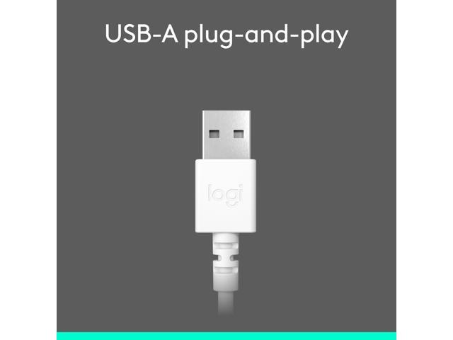 Logitech - H390 Wired USB-A On-Ear Stereo Headphones with Noise Canceling Microphone - Off-White - image 5