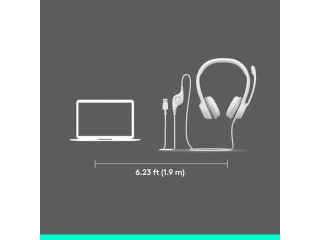 Logitech - H390 Wired USB-A On-Ear Stereo Headphones with Noise Canceling Microphone - Off-White - image 8