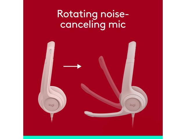 Logitech - H390 Wired USB-A On-Ear Stereo Headphones with Noise Canceling Microphone - Rose - image 3