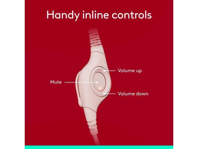 Logitech - H390 Wired USB-A On-Ear Stereo Headphones with Noise Canceling Microphone - Rose - image 4