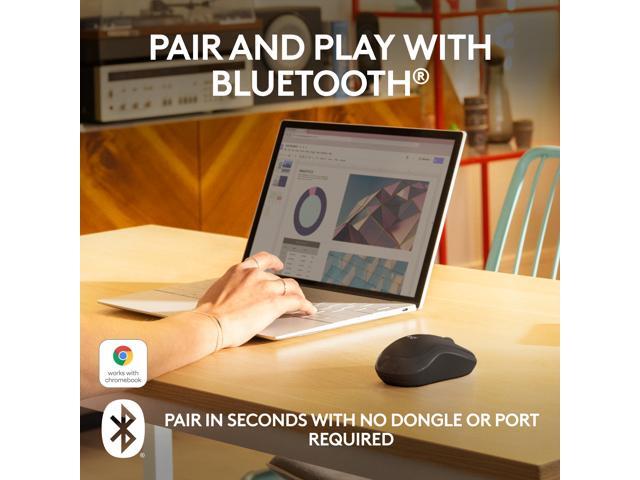 Logitech - M240 Silent Bluetooth Wireless Optical Ambidextrous Mouse - Wireless - Graphite - image 3