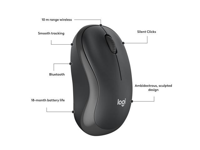 Logitech - M240 Silent Bluetooth Wireless Optical Ambidextrous Mouse - Wireless - Graphite - image 8