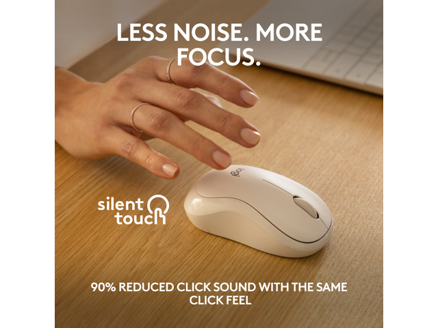Logitech - M240 Silent Bluetooth Wireless Optical Ambidextrous Mouse - Wireless - Off-White - image 3