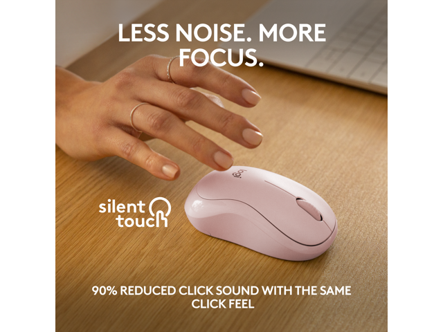 Logitech - M240 Silent Bluetooth Wireless Optical Ambidextrous Mouse - Wireless - Rose - image 3