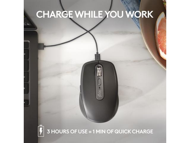 Logitech - MX Anywhere 3S Wireless Bluetooth Optical Fast Scrolling Mouse with Programmable Buttons - Wireless - Pale Gray - image 7