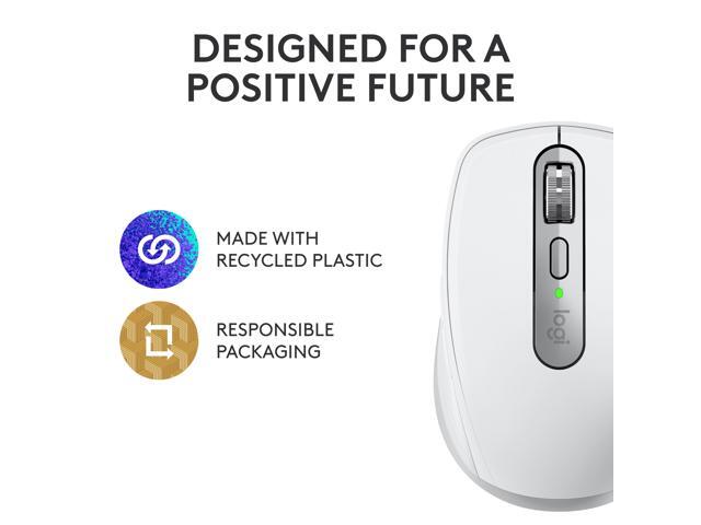 Logitech - MX Anywhere 3S Wireless Bluetooth Optical Fast Scrolling Mouse with Programmable Buttons - Wireless - Pale Gray - image 2