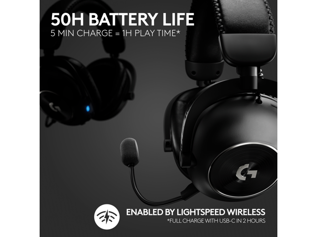 Logitech - PRO X 2 LIGHTSPEED Wireless Over-the-Ear Gaming Headset for PC, PS5, PS4, Nintendo Switch - Black - image 4