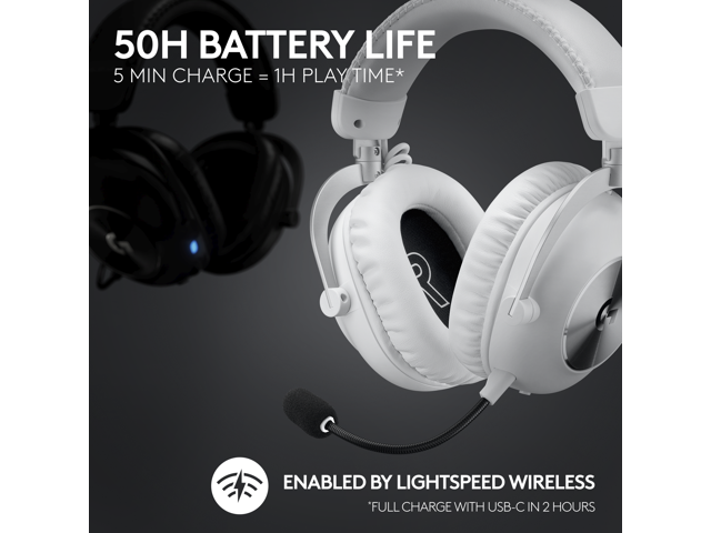 Logitech - PRO X 2 LIGHTSPEED Wireless Over-the-Ear Gaming Headset for PC, PS5, PS4, Nintendo Switch - White - image 4