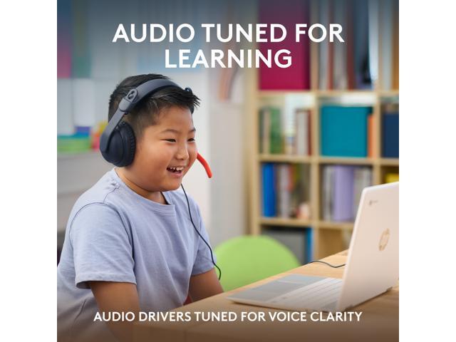 Logitech Zone Learn Wired Over-ear Headset with Microphone for Learners, 3.5 mm cable, for Windows/MacOS/iPadOS/Android/Mobile
