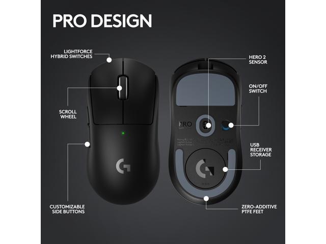 Logitech - G PRO X SUPERLIGHT 2 LIGHTSPEED Lightweight Wireless Optical HERO 2 Sensor 44 000 DPI Gaming Mouse with 8K Polling - Wireless - Black - image 7