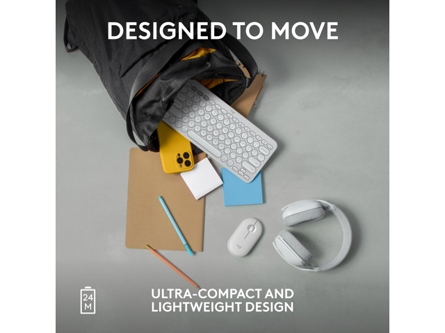 Logitech - Pebble Mouse 2 M350s Slim Lightweight Wireless Bluetooth Optical Silent Ambidextrous Mouse with Customizable Buttons - Wireless - Off-White - image 7