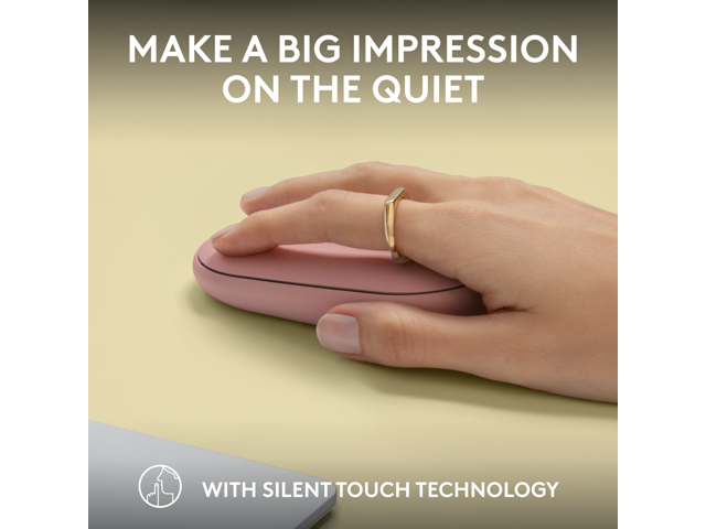 Logitech - Pebble Mouse 2 M350s Slim Lightweight Wireless Bluetooth Optical Silent Ambidextrous Mouse with Customizable Buttons - Wireless - Rose - image 5