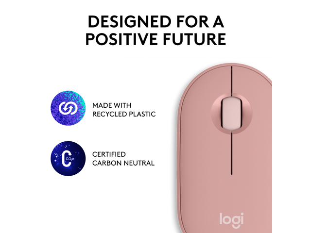 Logitech - Pebble Mouse 2 M350s Slim Lightweight Wireless Bluetooth Optical Silent Ambidextrous Mouse with Customizable Buttons - Wireless - Rose - image 10