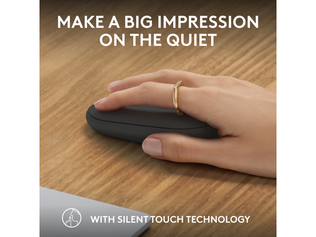 Logitech - Pebble Mouse 2 M350s Slim Lightweight Wireless Bluetooth Optical Silent Ambidextrous Mouse with Customizable Buttons - Wireless - Graphite - image 5