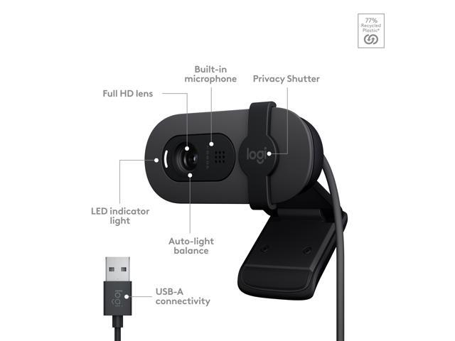 Logitech - Brio 100 1080p Full HD Webcam for Meetings and Streaming - Graphite - image 6