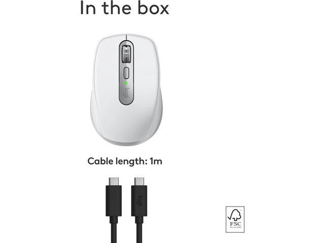 Logitech - MX Anywhere 3S for Mac Wireless Bluetooth Optical Fast Scrolling Mouse with Programmable Buttons - Wireless - Pale Gray - image 4